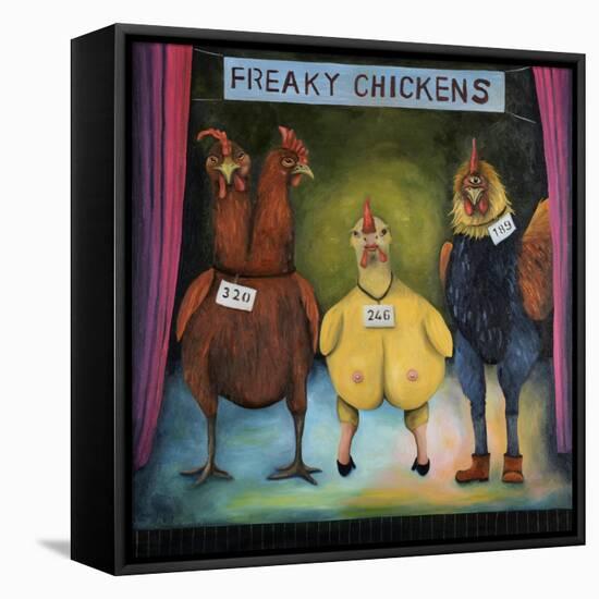 Freaky Chickens-Leah Saulnier-Framed Stretched Canvas