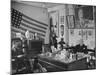 Fred Bays Sitting at His Desk at the Democratic State Headquarters-Hansel Mieth-Mounted Premium Photographic Print