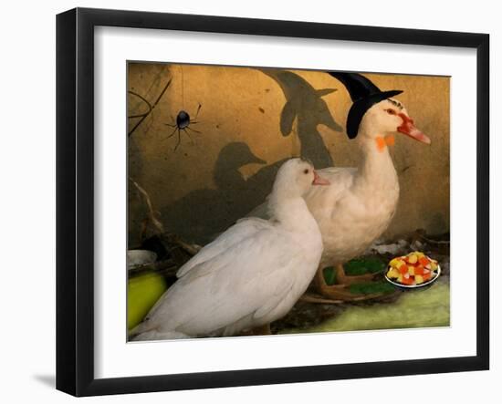 Fred & Lucy Halloween Ducks-sylvia pimental-Framed Art Print