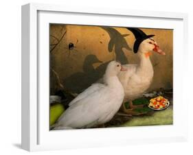 Fred & Lucy Halloween Ducks-sylvia pimental-Framed Art Print