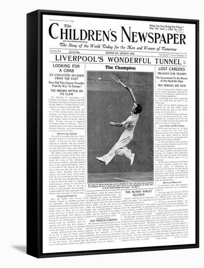 Fred Perry, Front Page of 'The Children's Newspaper', July 1934-English School-Framed Stretched Canvas