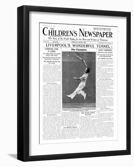 Fred Perry, Front Page of 'The Children's Newspaper', July 1934-English School-Framed Giclee Print