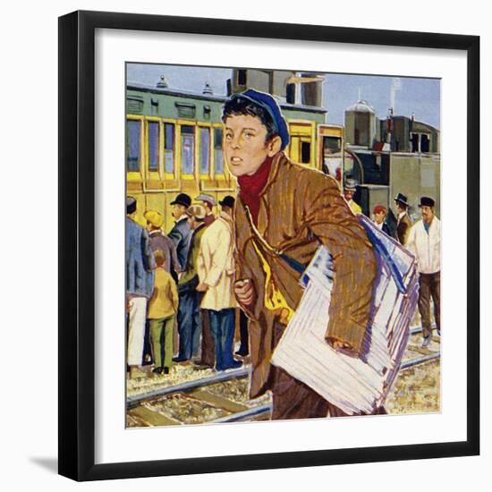 Fred Royce Sold Newspapers at the Age of Nine-null-Framed Giclee Print