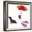 Fred With Beach Umbrella-Cindy Wider-Framed Giclee Print