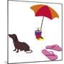 Fred With Beach Umbrella-Cindy Wider-Mounted Giclee Print