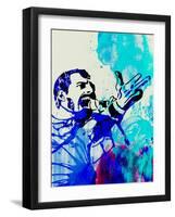 Freddie Mercury Watercolor-Jack Hunter-Framed Art Print