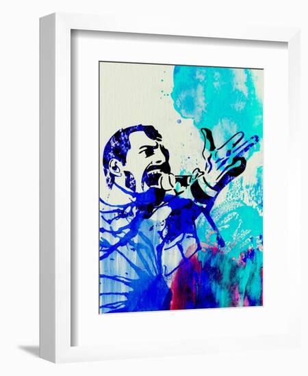 Freddie Mercury Watercolor-Jack Hunter-Framed Art Print