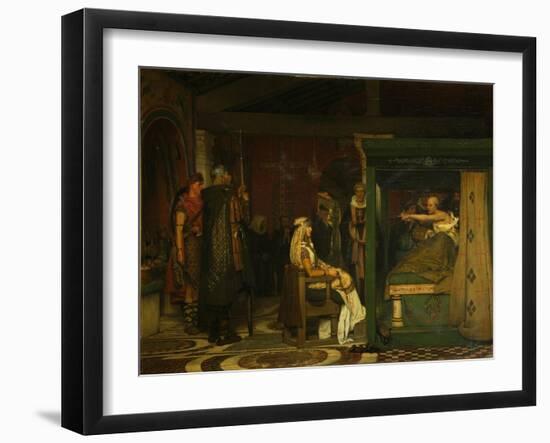 Fredegund Visits Bishop Prætextatus on His Deathbed, 1864-Lawrence Alma-Tadema-Framed Giclee Print