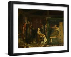 Fredegund Visits Bishop Prætextatus on His Deathbed, 1864-Lawrence Alma-Tadema-Framed Giclee Print