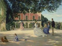 Family Reunion, the Artist with His Family on the Terrace in Méric, 1867-Frédéric Bazille-Framed Stretched Canvas