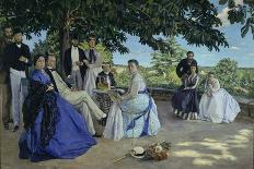 Family Reunion, the Artist with His Family on the Terrace in Méric, 1867-Frédéric Bazille-Framed Stretched Canvas