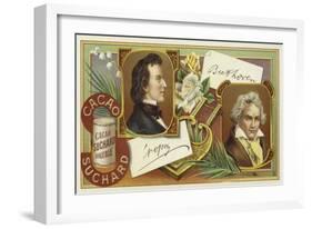 Frederic Chopin and Ludwig Van Beethoven-European School-Framed Giclee Print