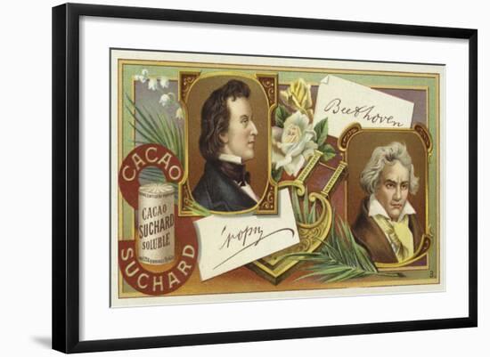 Frederic Chopin and Ludwig Van Beethoven-European School-Framed Giclee Print