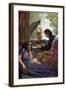 Frederic Chopin at the piano with George Sand-Adolf Karpellus-Framed Giclee Print