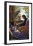 Frederic Chopin at the piano with George Sand-Adolf Karpellus-Framed Giclee Print