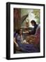 Frederic Chopin at the piano with George Sand-Adolf Karpellus-Framed Giclee Print