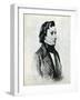 Frederic Chopin - from portrait by Winterhalter, 1847-Franz Xaver Winterhalter-Framed Giclee Print