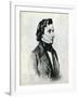 Frederic Chopin - from portrait by Winterhalter, 1847-Franz Xaver Winterhalter-Framed Giclee Print