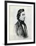 Frederic Chopin - from portrait by Winterhalter, 1847-Franz Xaver Winterhalter-Framed Giclee Print