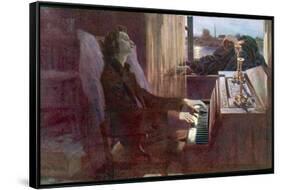 Frederic Chopin Polish Musician the Last Notes-null-Framed Stretched Canvas