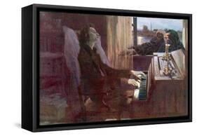 Frederic Chopin Polish Musician the Last Notes-null-Framed Stretched Canvas