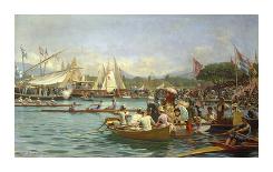 A Regatta, Geneva-Frederic Dufaux-Framed Giclee Print