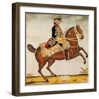 Frederic Ii the Great (1712-1786) King of Prussia (Watercolour and Gold Leaf)-German-Framed Giclee Print