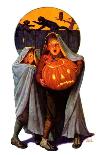 "Witch Carving Pumpkin," Saturday Evening Post Cover, October 27, 1928-Frederic Stanley-Giclee Print