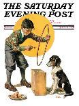 "Policeman and Boy with Slingshot," Saturday Evening Post Cover, March 15, 1930-Frederic Stanley-Giclee Print
