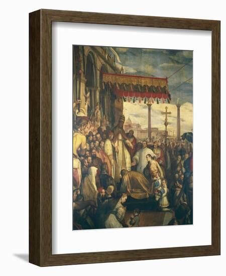 Frederick Barbarossa Kneels before Pope, 1582-Federico Zuccari-Framed Giclee Print