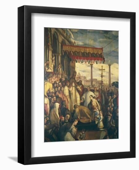 Frederick Barbarossa Kneels before Pope, 1582-Federico Zuccari-Framed Giclee Print