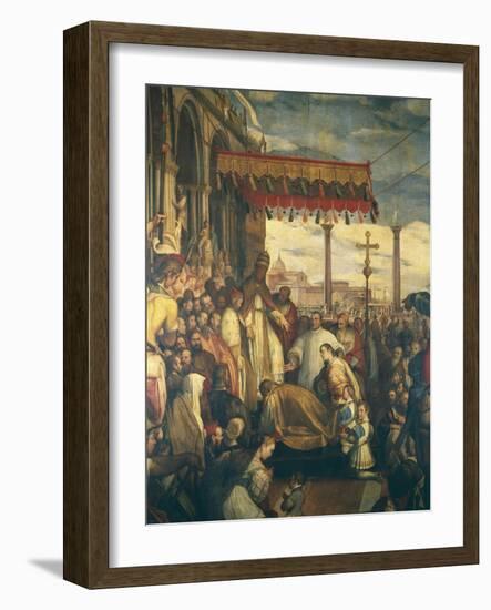 Frederick Barbarossa Kneels before Pope, 1582-Federico Zuccari-Framed Giclee Print