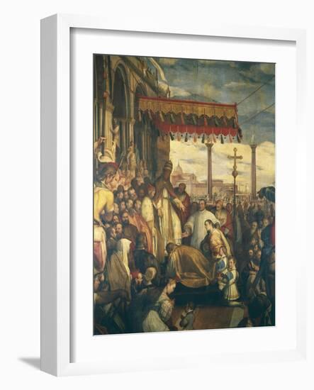 Frederick Barbarossa Kneels before Pope, 1582-Federico Zuccari-Framed Giclee Print