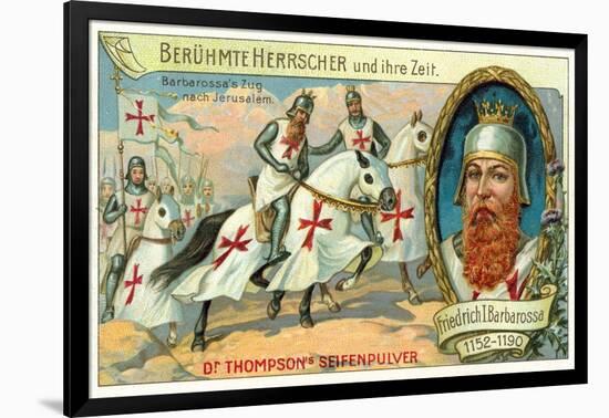 Frederick Barbarossa's Journey to Jerusalem, 3rd Crusade, 1189-1190-null-Framed Premium Giclee Print