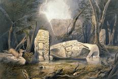 Archaeologists Catherwood and Stephens Measuring Temple of Tulum, Yucatan, Mexico-Frederick Catherwood-Giclee Print