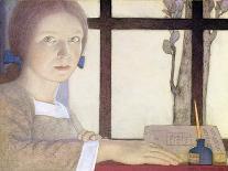 Two Girls by a Table Look Out on a Starry Night, 1905-Frederick Cayley Robinson-Giclee Print