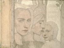 The Two Sisters, 1908 (Pencil and Chalk on Paper)-Frederick Cayley Robinson-Giclee Print