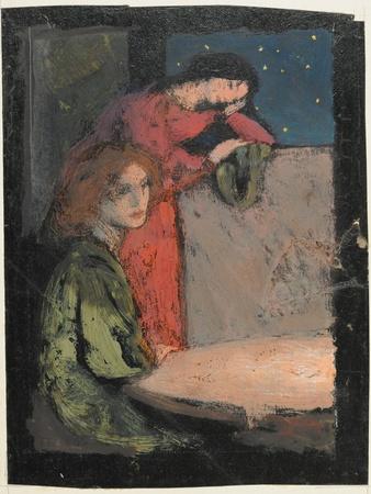 Two Girls by a Table Look Out on a Starry Night, 1905