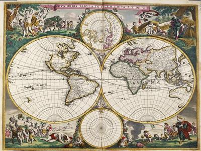 World Map (Nova Orbis Tabula) from 'Nicolass Visscher Atlas Minor' C.1719