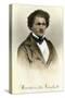 Frederick Douglass as a Young Man, with His Autograph-null-Stretched Canvas