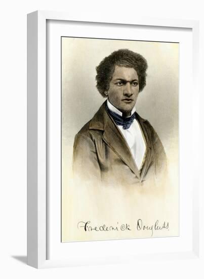 Frederick Douglass as a Young Man, with His Autograph-null-Framed Giclee Print