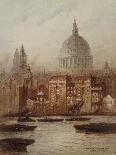 Saint Paul's from Bankside-Frederick E.J. Goff-Framed Stretched Canvas