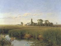 On the River Wey, Surrey, c.1859-Frederick Hulme-Stretched Canvas