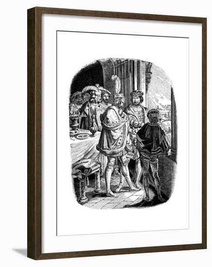 Frederick I Meal in Heidelberg Castle 1462, 1840-Adrian Ludwig Richter-Framed Giclee Print