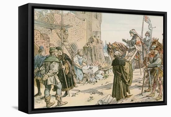 Frederick II at the Laying of the Foundations of the Castle on the River Spree in 1443-Carl Rohling-Framed Stretched Canvas