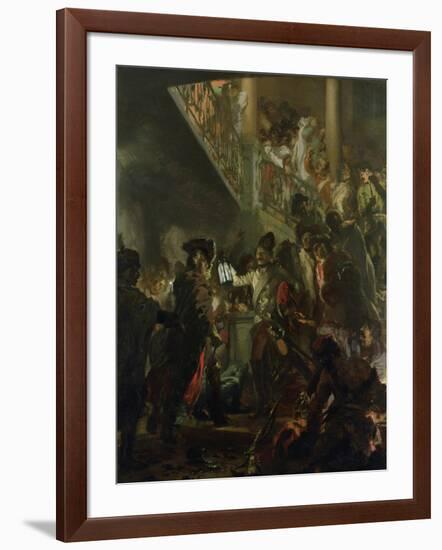 Frederick II the Great (1712-86) in Lissa, Bonsoir, Messieurs! 1858-Adolph von Menzel-Framed Giclee Print