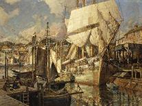 Cadiz Salt Ship, Gloucester Harbor-Frederick John Mulhaupt-Framed Stretched Canvas