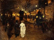 Charing Cross Road at Night, London, C.1905-Frederick Judd Waugh-Giclee Print