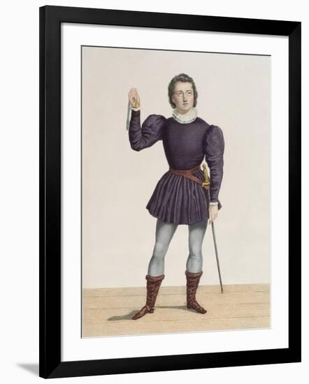 Frederick Lemaitre (1800-76) as Edgard in 'La Fiancee De Lammermoor' by Walter Scott (1771-1832) at-Alexandre Lacauchie-Framed Giclee Print