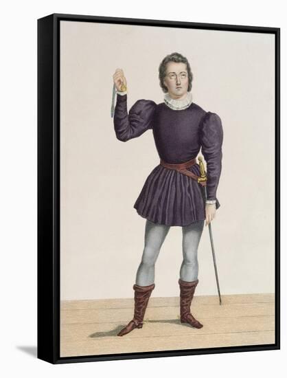 Frederick Lemaitre (1800-76) as Edgard in 'La Fiancee De Lammermoor' by Walter Scott (1771-1832) at-Alexandre Lacauchie-Framed Stretched Canvas